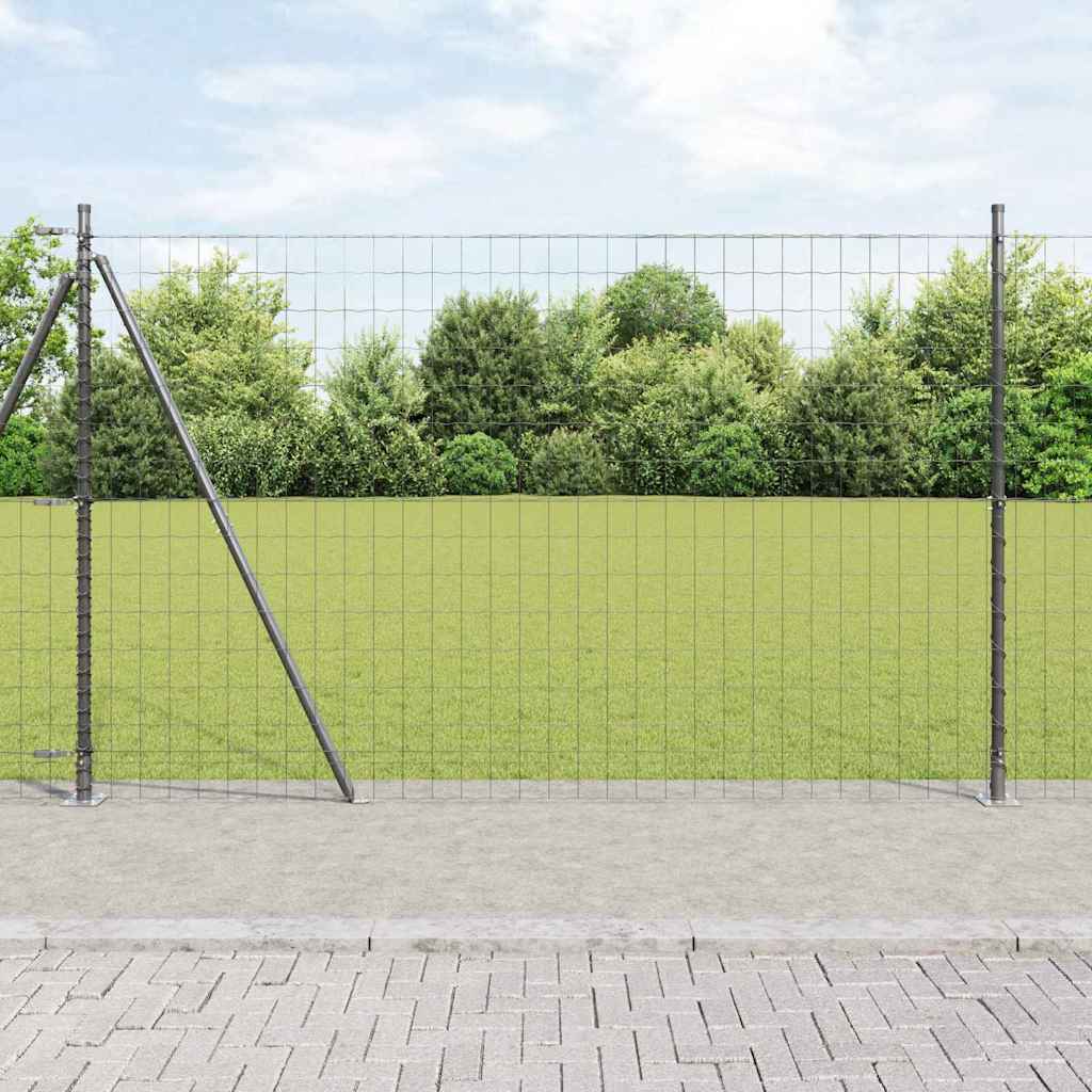 Hek met Paal Grijs 1,5 x 10 m Staal en PVC is nu te koop bij PeponiXL, paradijselijk wonen!