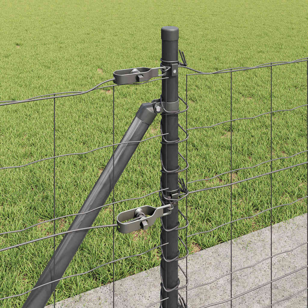 Hek met Paal Grijs 0,4 x 10 m Staal en PVC is nu te koop bij PeponiXL, paradijselijk wonen!