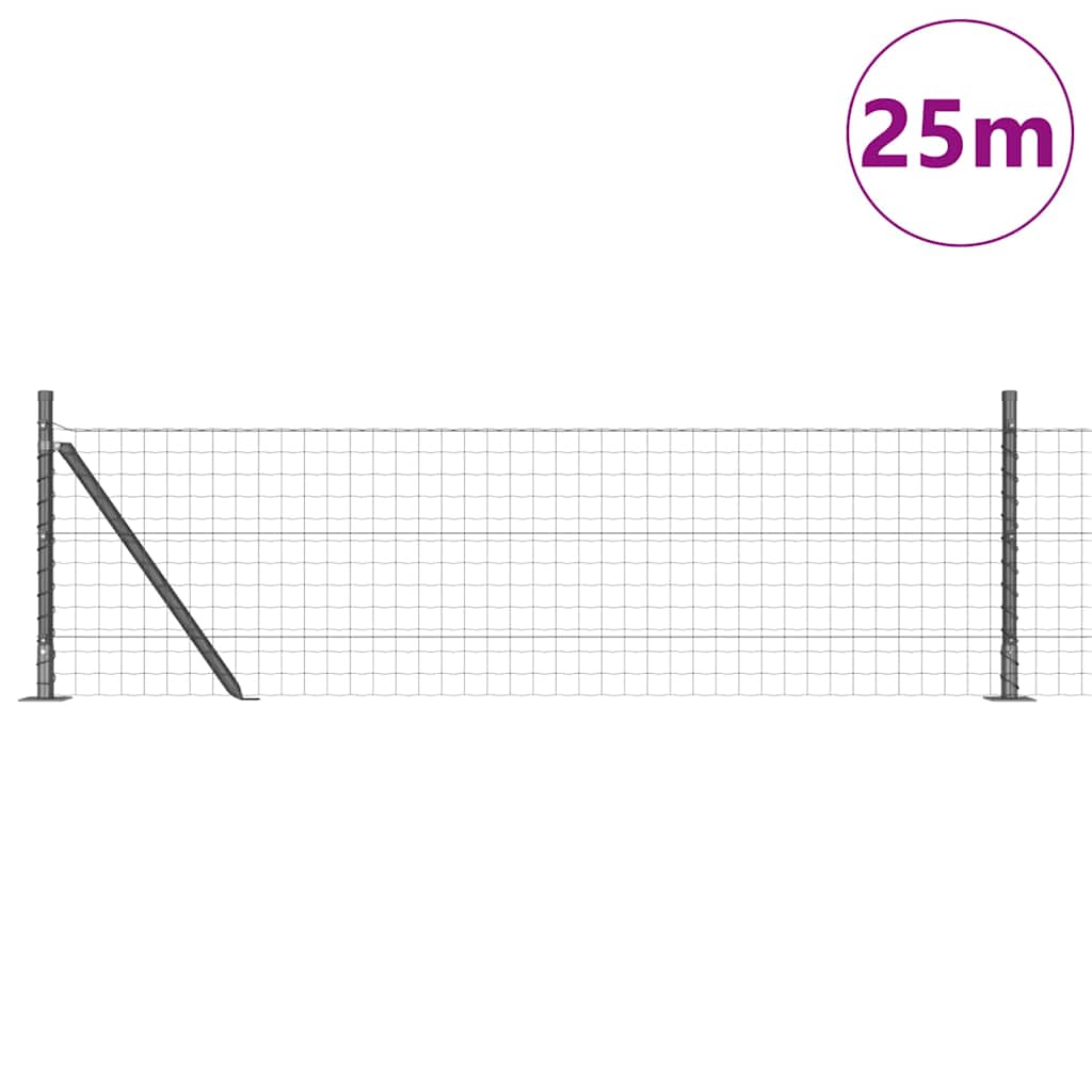 Hek met Paal Grijs 0,4 x 25 m Staal en PVC is nu te koop bij PeponiXL, paradijselijk wonen!