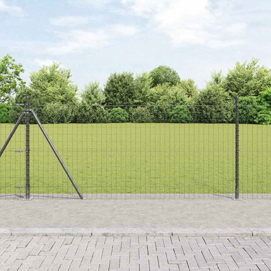 Hek met Paal Grijs 0,8 x 25 m Staal en PVC is nu te koop bij PeponiXL, paradijselijk wonen!