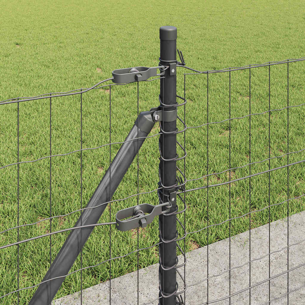 Hek met Paal Grijs 0,4 x 25 m Staal en PVC is nu te koop bij PeponiXL, paradijselijk wonen!