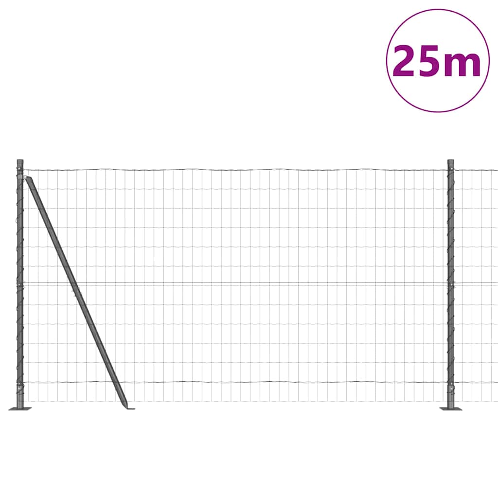 Hek met Paal Grijs 1,2 x 25 m Staal en PVC is nu te koop bij PeponiXL, paradijselijk wonen!