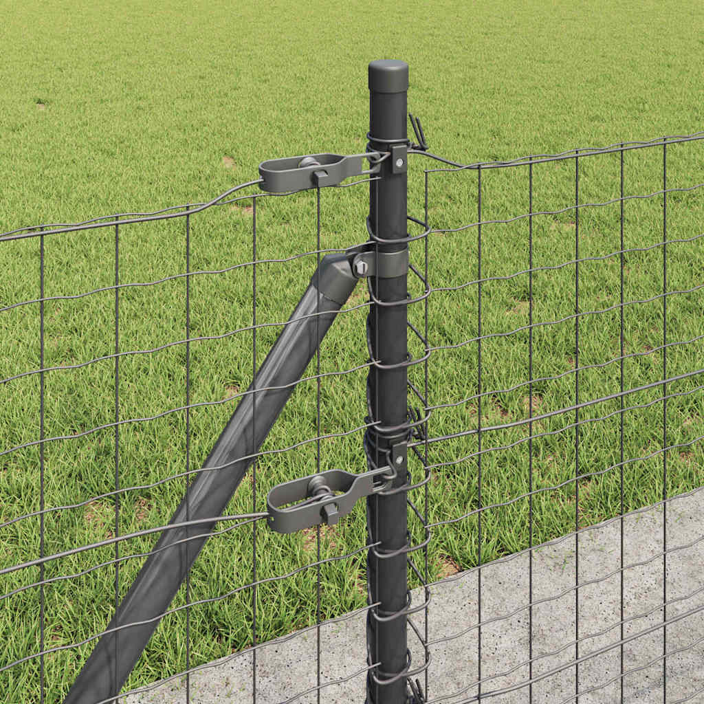 Hek met Paal Grijs 0,4 x 50 m Staal en PVC is nu te koop bij PeponiXL, paradijselijk wonen!