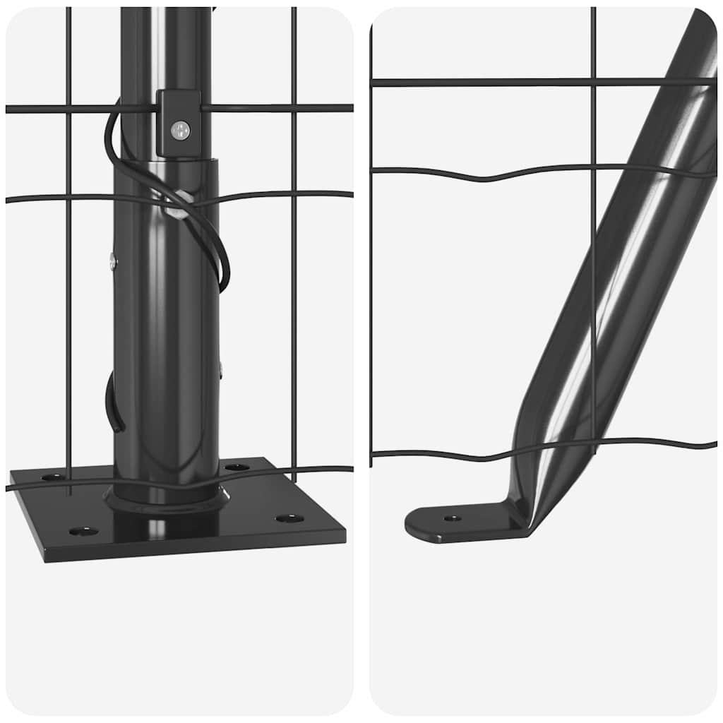Hek met Paal Grijs 0,4 x 10 m Staal en PVC is nu te koop bij PeponiXL, paradijselijk wonen!