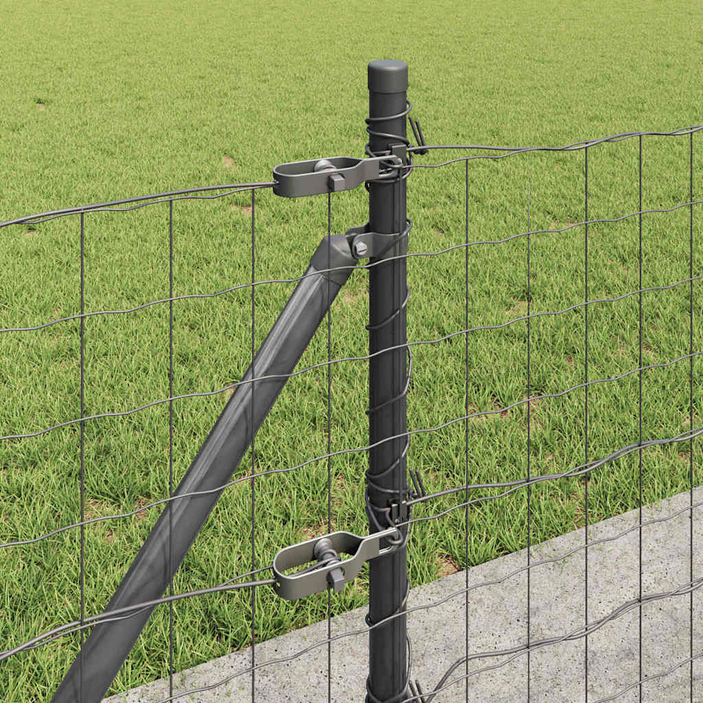Hek met Paal Grijs 0,4 x 25 m Staal en PVC is nu te koop bij PeponiXL, paradijselijk wonen!
