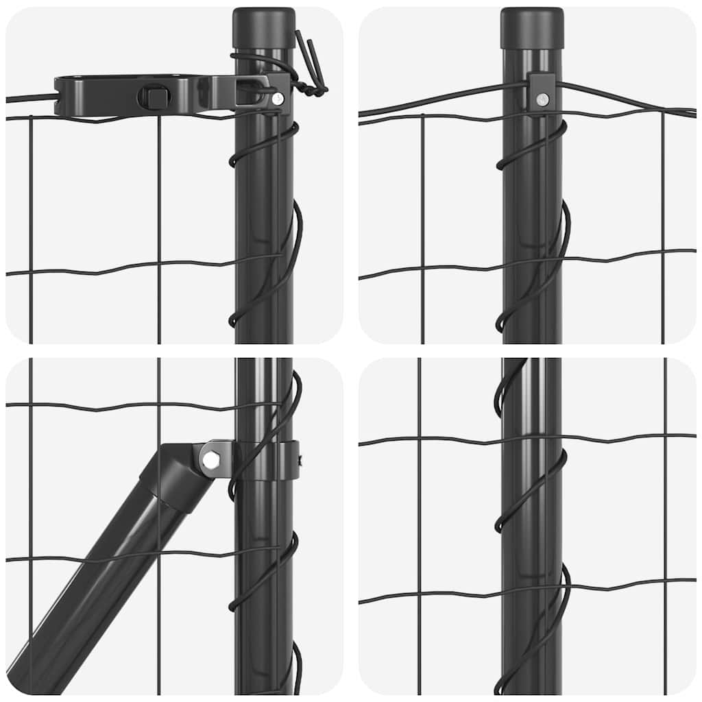 Hek met Paal Grijs 0,6 x 50 m Staal en PVC is nu te koop bij PeponiXL, paradijselijk wonen!