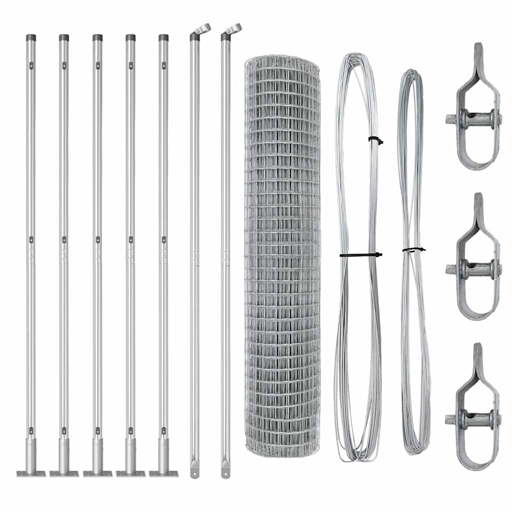 Hek met Paal Zilver 1,5 x 10 m Staal is nu te koop bij PeponiXL, paradijselijk wonen!