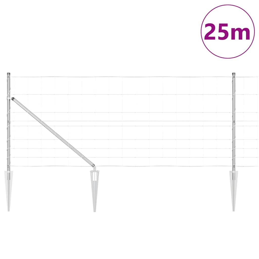 Afrasteringspaal Gegalvaniseerd 25 x 1 m Staal is nu te koop bij PeponiXL, paradijselijk wonen!