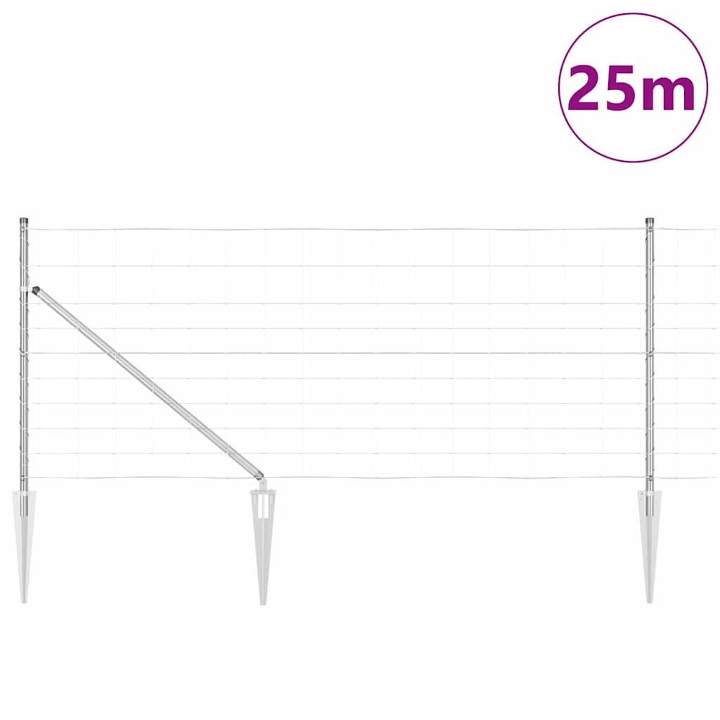 Afrasteringspaal Gegalvaniseerd 25 x 1 m Staal is nu te koop bij PeponiXL, paradijselijk wonen!