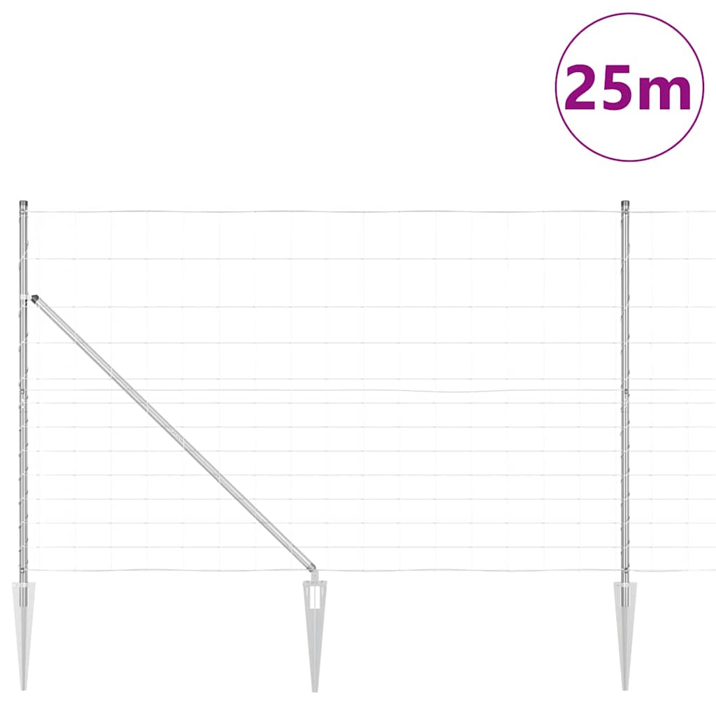 Afrasteringspaal Gegalvaniseerd 25 x 1,5 m Staal is nu te koop bij PeponiXL, paradijselijk wonen!
