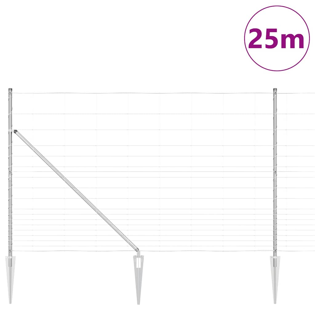Afrasteringspaal Gegalvaniseerd 25 x 1,5 m Staal is nu te koop bij PeponiXL, paradijselijk wonen!