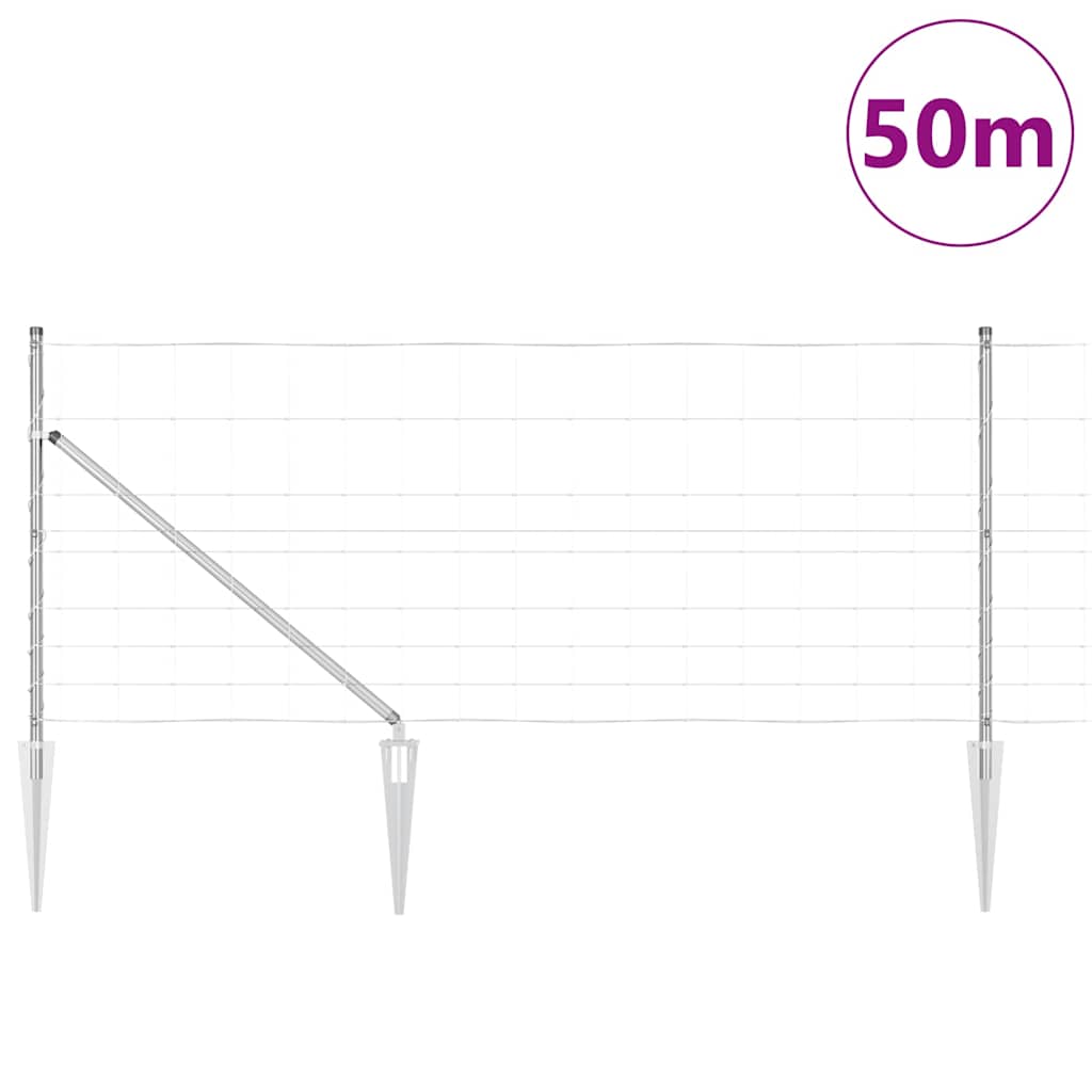 Afrasteringspaal Gegalvaniseerd 50 x 1 m Staal is nu te koop bij PeponiXL, paradijselijk wonen!
