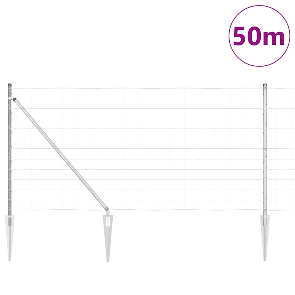 Afrasteringspaal Gegalvaniseerd 50 x 1,2 m Staal is nu te koop bij PeponiXL, paradijselijk wonen!