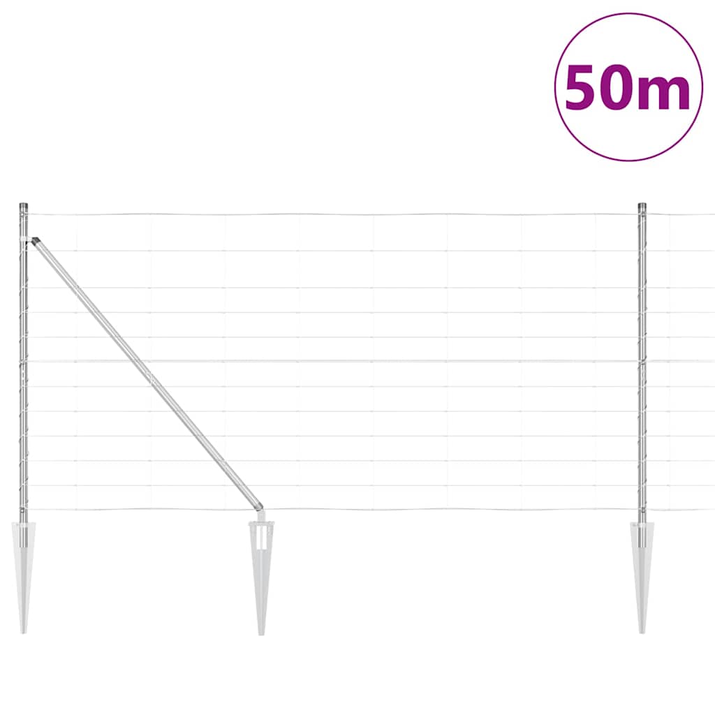 Afrasteringspaal Gegalvaniseerd 50 x 1,2 m Staal is nu te koop bij PeponiXL, paradijselijk wonen!