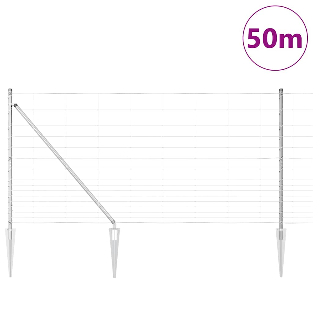 Afrasteringspaal Gegalvaniseerd 50 x 1,2 m Staal is nu te koop bij PeponiXL, paradijselijk wonen!