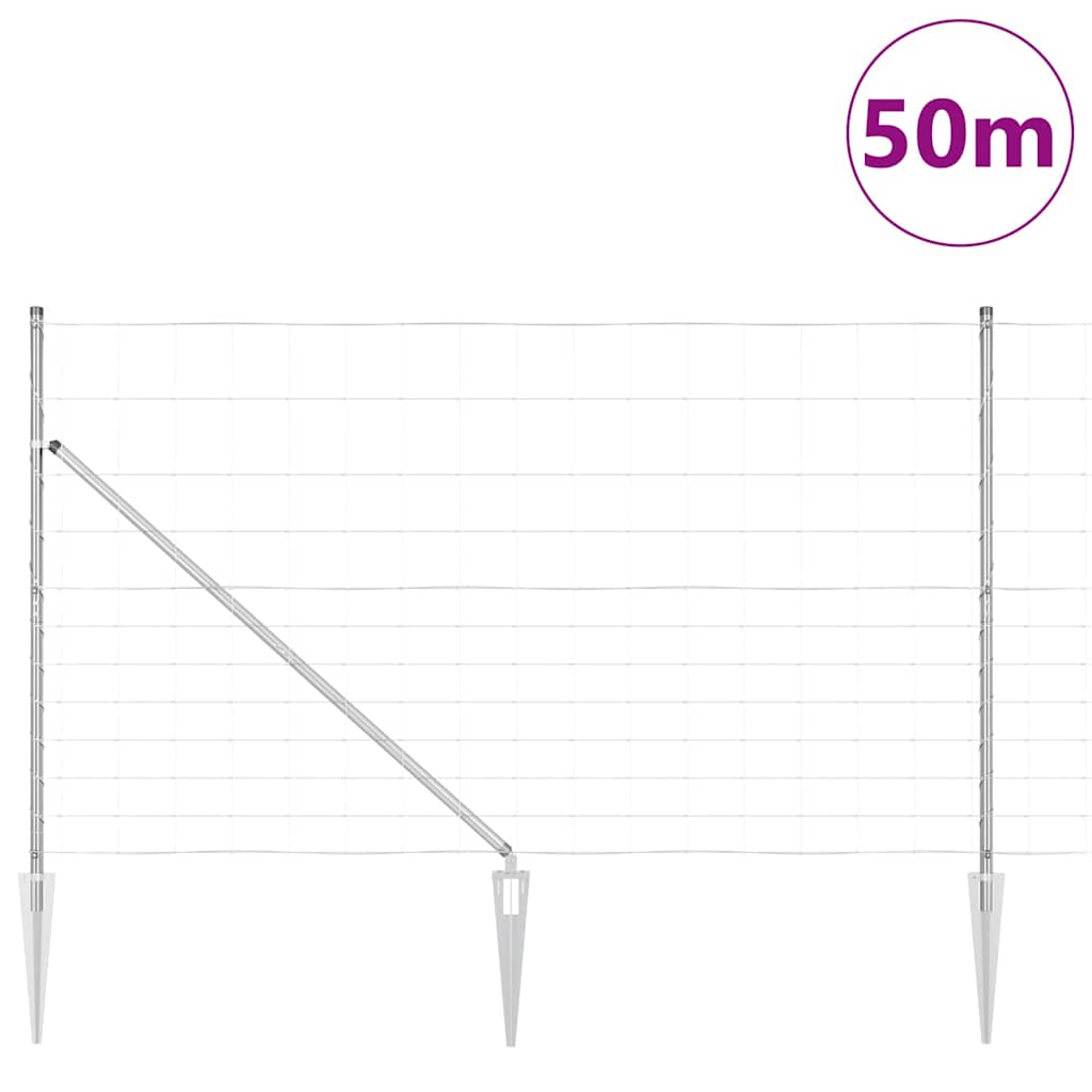 Afrasteringspaal Gegalvaniseerd 50 x 1,4 m Staal is nu te koop bij PeponiXL, paradijselijk wonen!