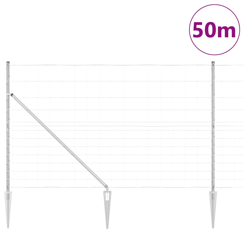 Afrasteringspaal Gegalvaniseerd 50 x 1,5 m Staal is nu te koop bij PeponiXL, paradijselijk wonen!