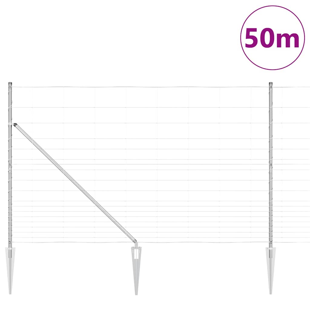 Afrasteringspaal Gegalvaniseerd 50 x 1,5 m Staal is nu te koop bij PeponiXL, paradijselijk wonen!
