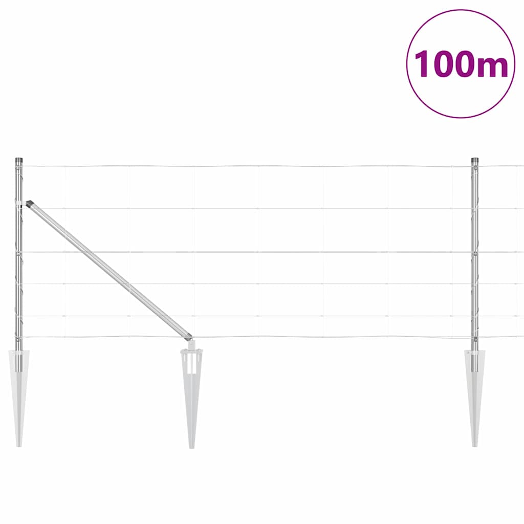 Afrasteringspaal Gegalvaniseerd 100 x 0,8 m Staal is nu te koop bij PeponiXL, paradijselijk wonen!
