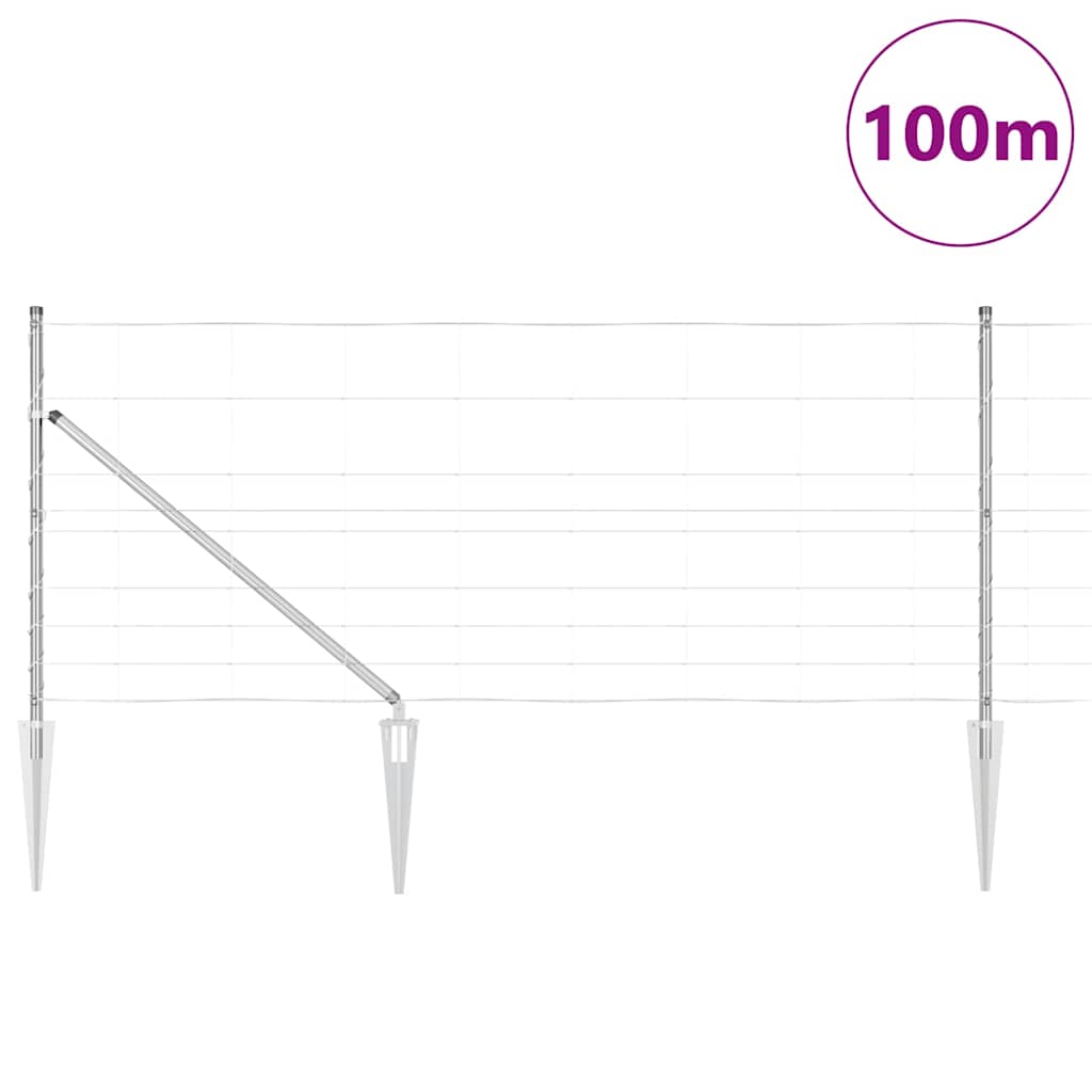 Afrasteringspaal Gegalvaniseerd 100 x 1 m Staal is nu te koop bij PeponiXL, paradijselijk wonen!