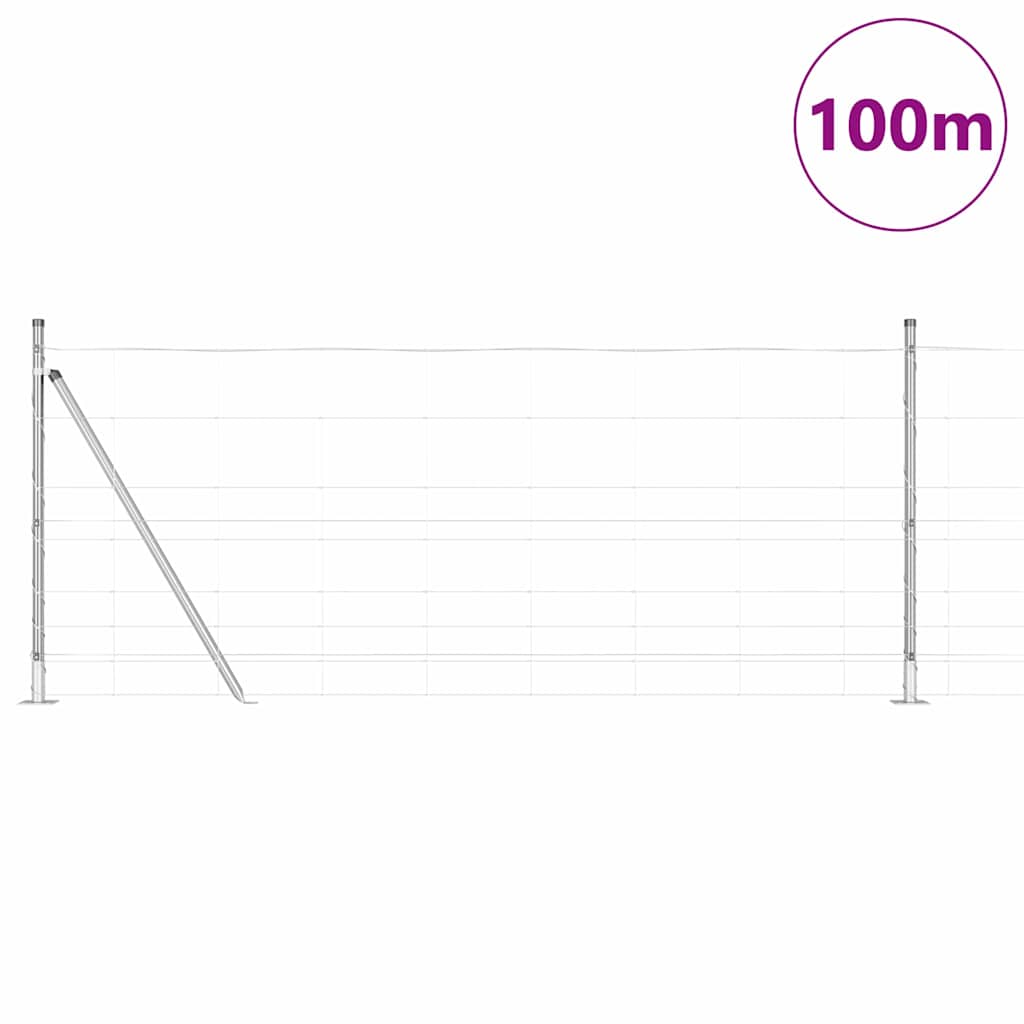 Afrasteringspaal Gegalvaniseerd 100 x 1 m Staal is nu te koop bij PeponiXL, paradijselijk wonen!