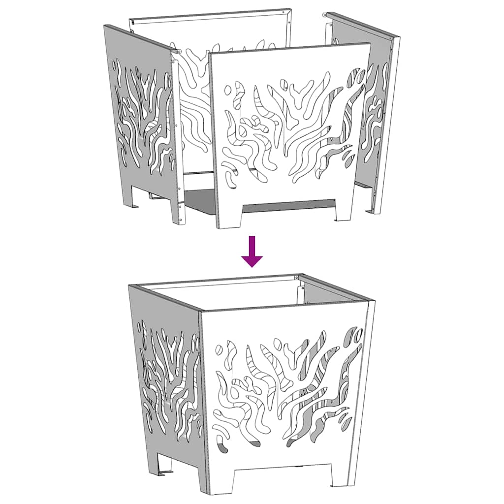 Vuurkorf Zwart 40 x 40 x 40 cm Staal is nu te koop bij PeponiXL, paradijselijk wonen!