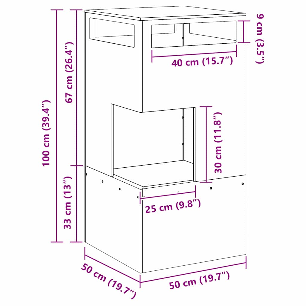 Vuurkorf Zwart 50 x 50 x 100 cm Staal is nu te koop bij PeponiXL, paradijselijk wonen!