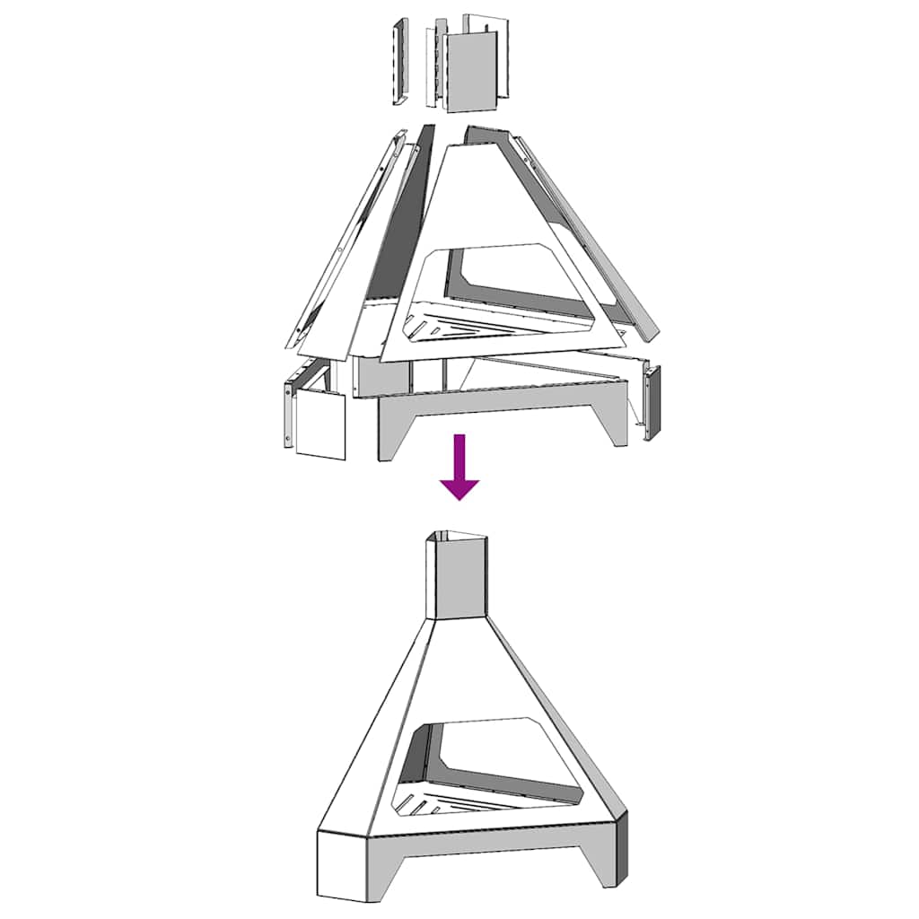 Vuurkorf Zwart 50 x 43 x 52 cm Staal is nu te koop bij PeponiXL, paradijselijk wonen!