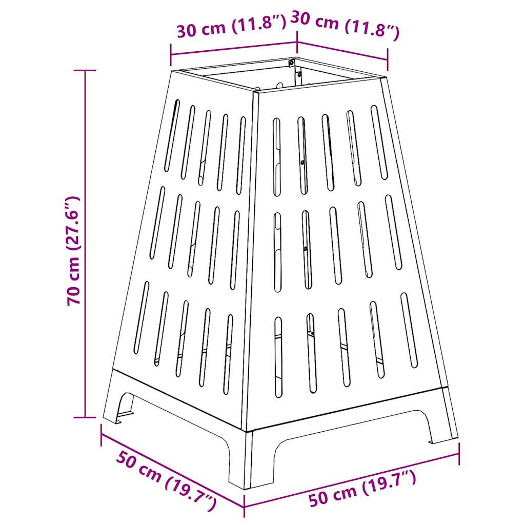 Vuurkorf Zwart 50 x 50 x 70 cm Staal is nu te koop bij PeponiXL, paradijselijk wonen!