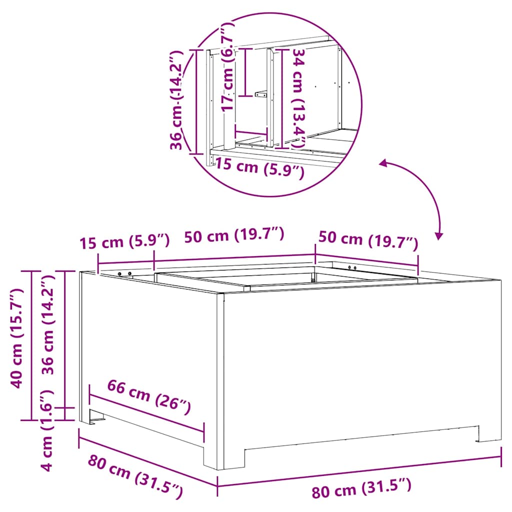 Vuurkorf Zwart 80 x 80 x 40 cm Staal is nu te koop bij PeponiXL, paradijselijk wonen!