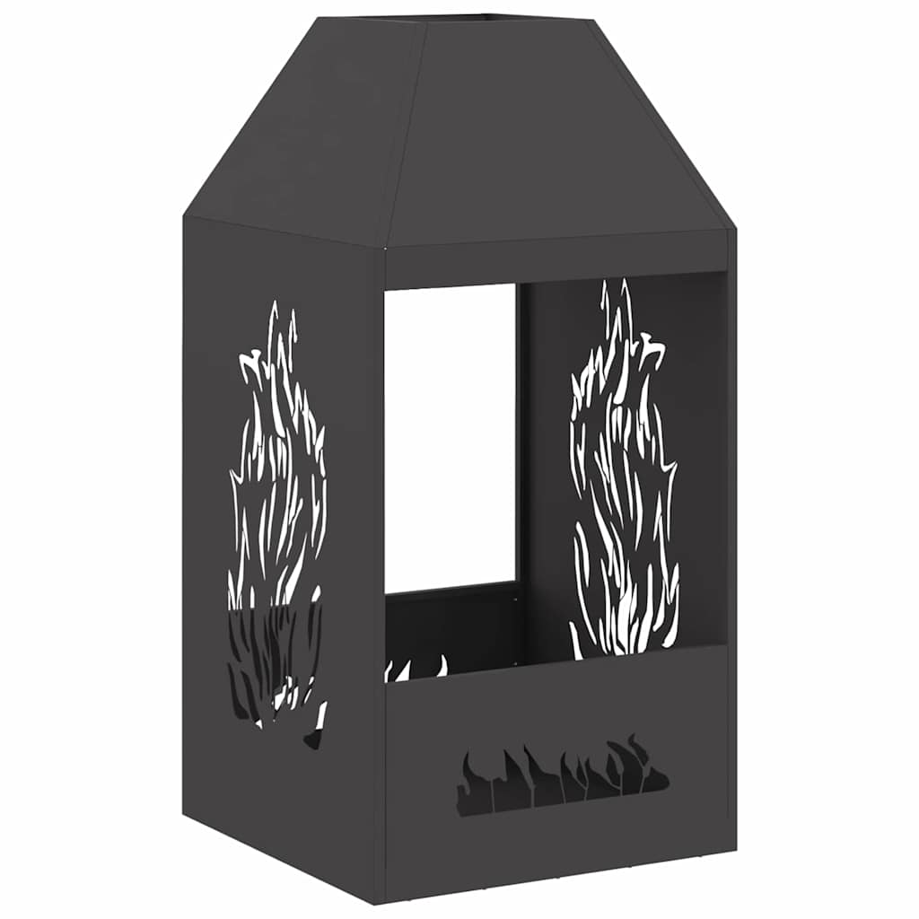 Vuurkorf Zwart 50 x 50 x 100 cm Staal is nu te koop bij PeponiXL, paradijselijk wonen!