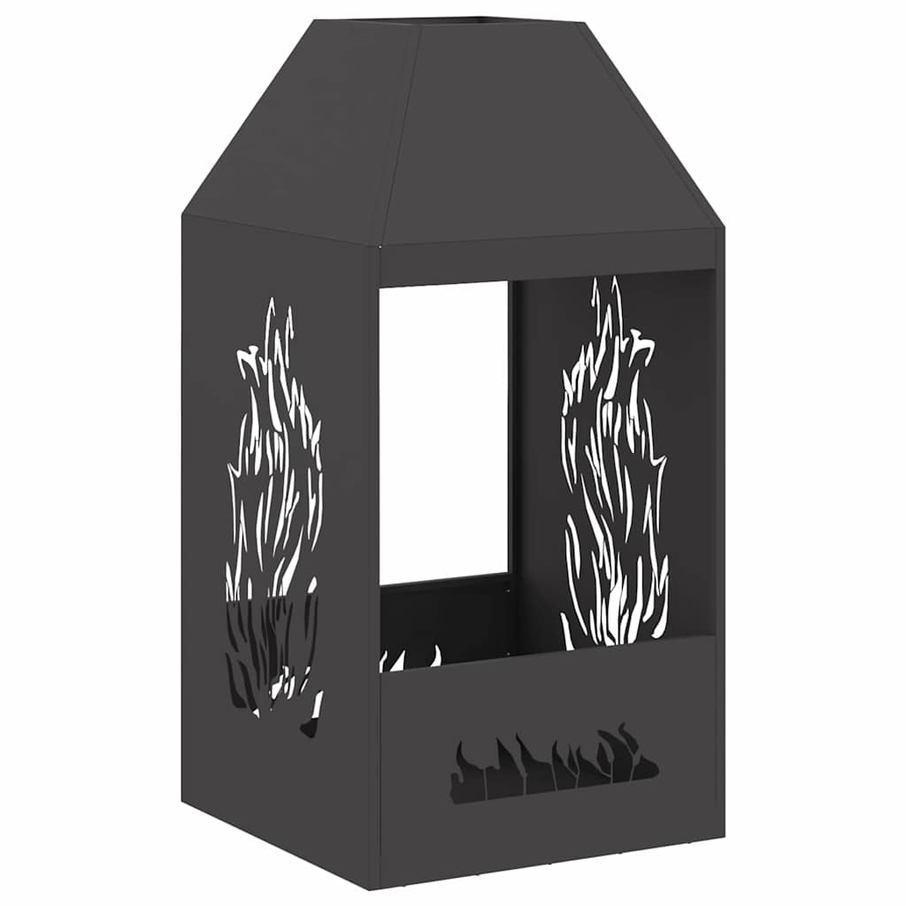 Vuurkorf Zwart 50 x 50 x 100 cm Staal is nu te koop bij PeponiXL, paradijselijk wonen!