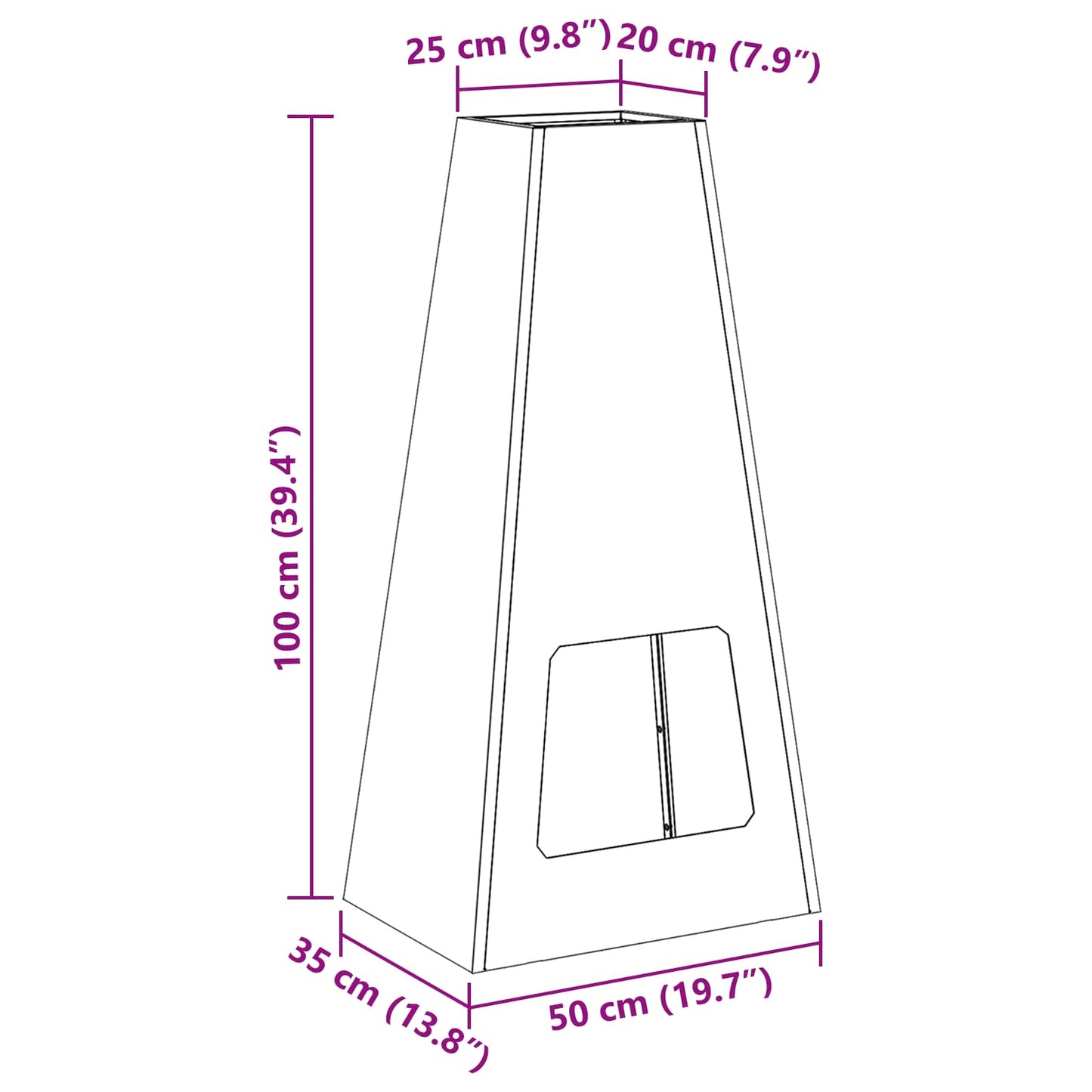 Vuurkorf Zwart 50 x 35 x 100 cm Staal is nu te koop bij PeponiXL, paradijselijk wonen!