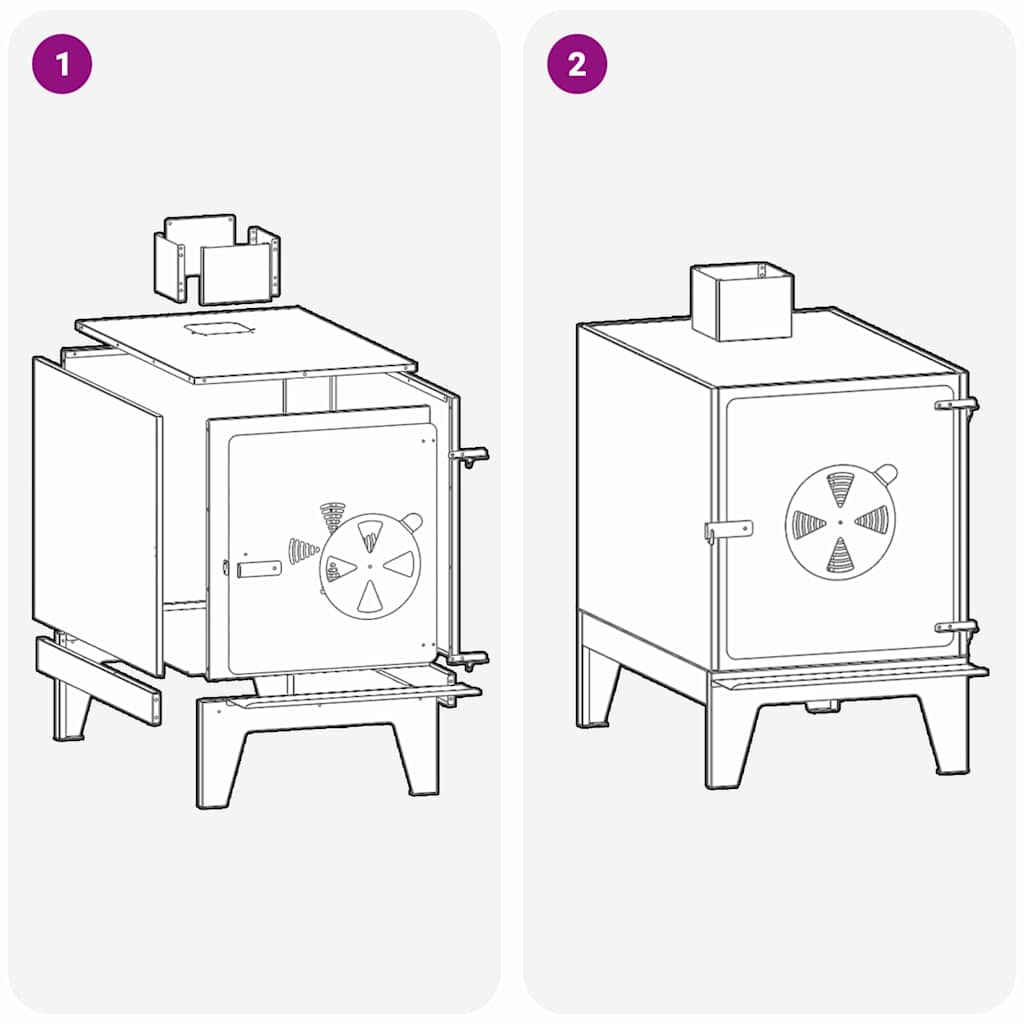 Camping Kachel Zwart 35 x 50 x 60 cm Koudgewalst staal is nu te koop bij PeponiXL, paradijselijk wonen!