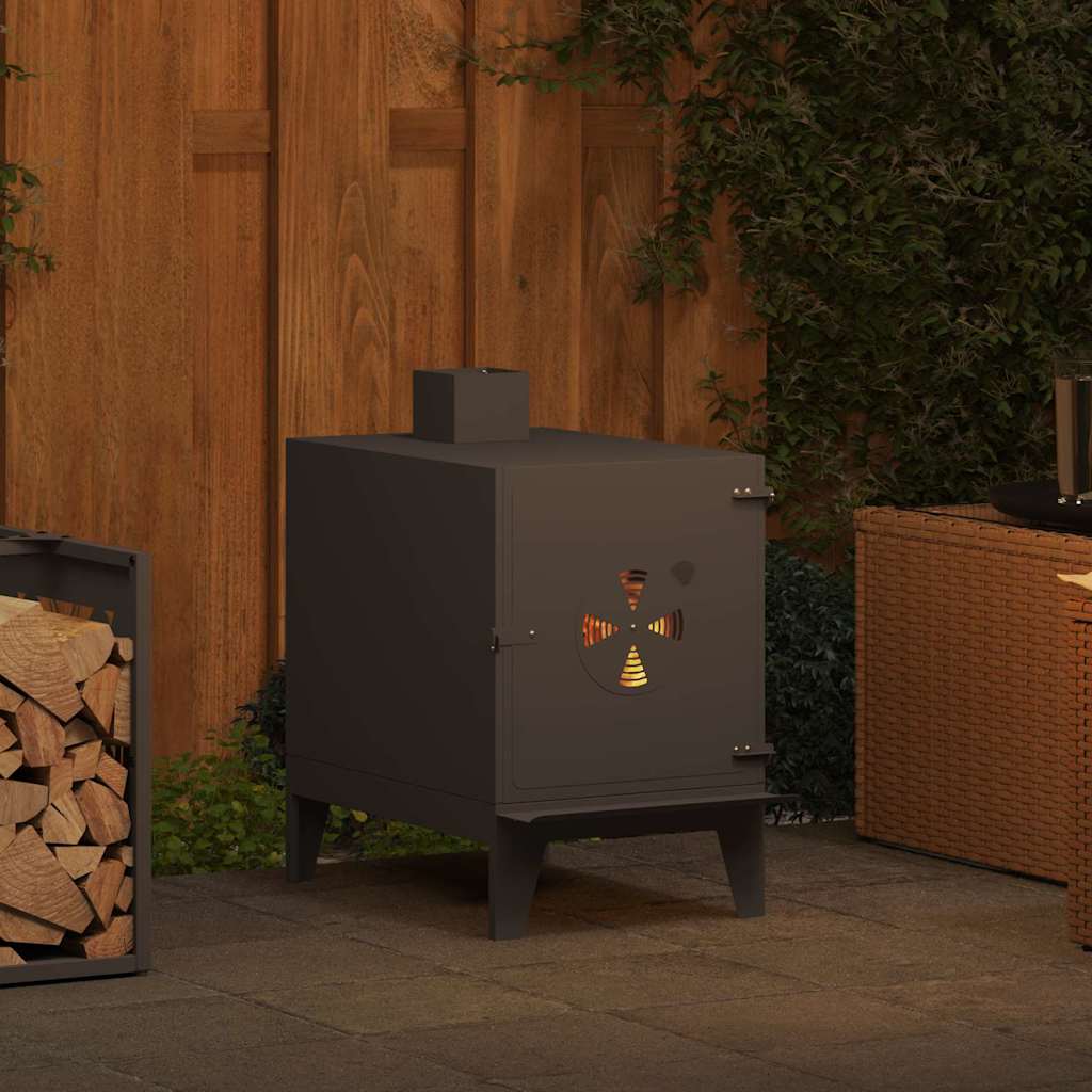Camping Kachel Zwart 35 x 50 x 60 cm Koudgewalst staal is nu te koop bij PeponiXL, paradijselijk wonen!
