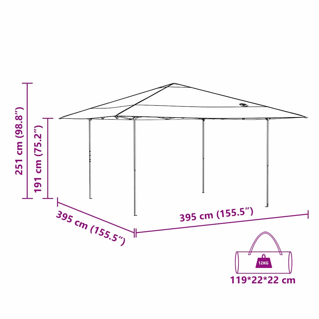Luifeltent Blauw 395 x 395 x 251 cm Stof is nu te koop bij PeponiXL, paradijselijk wonen!