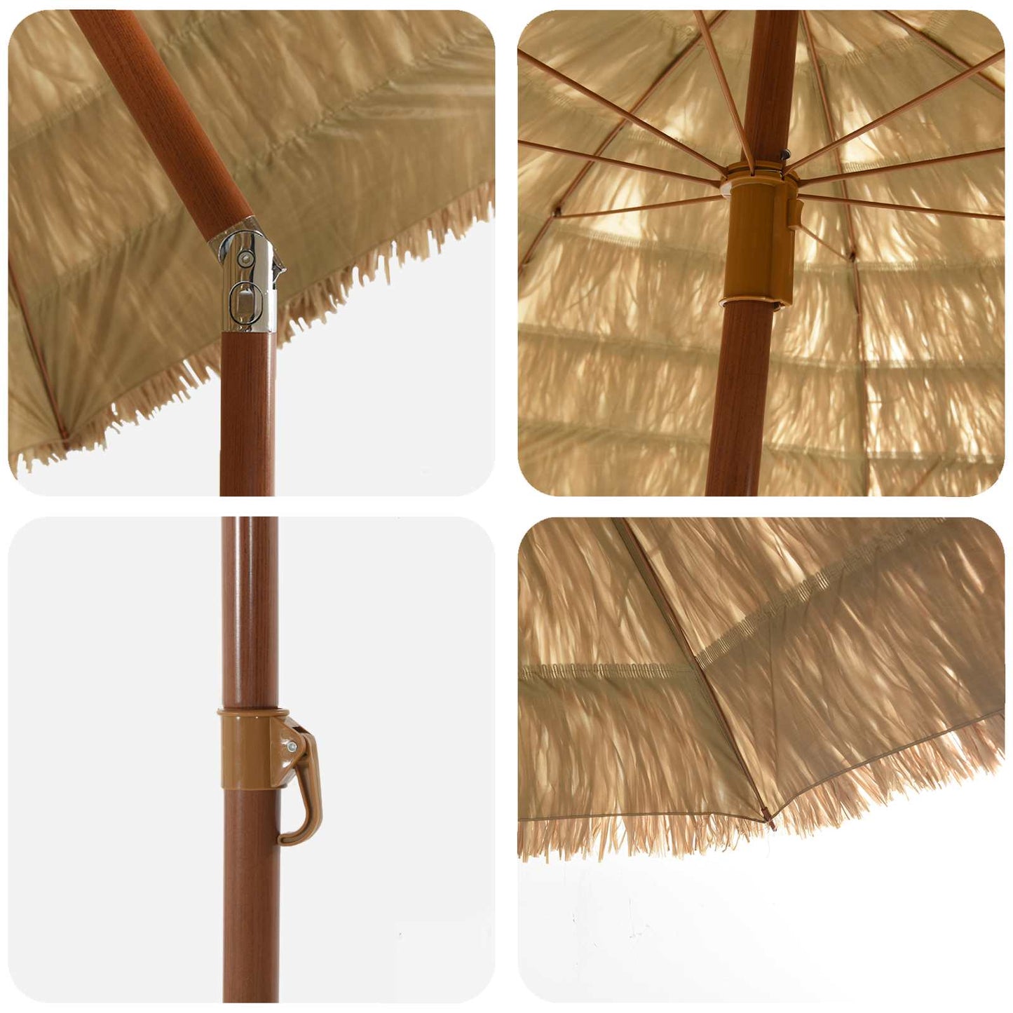Tuinparasol Naturel 255 x 255 x 255 cm is nu te koop bij PeponiXL, paradijselijk wonen!