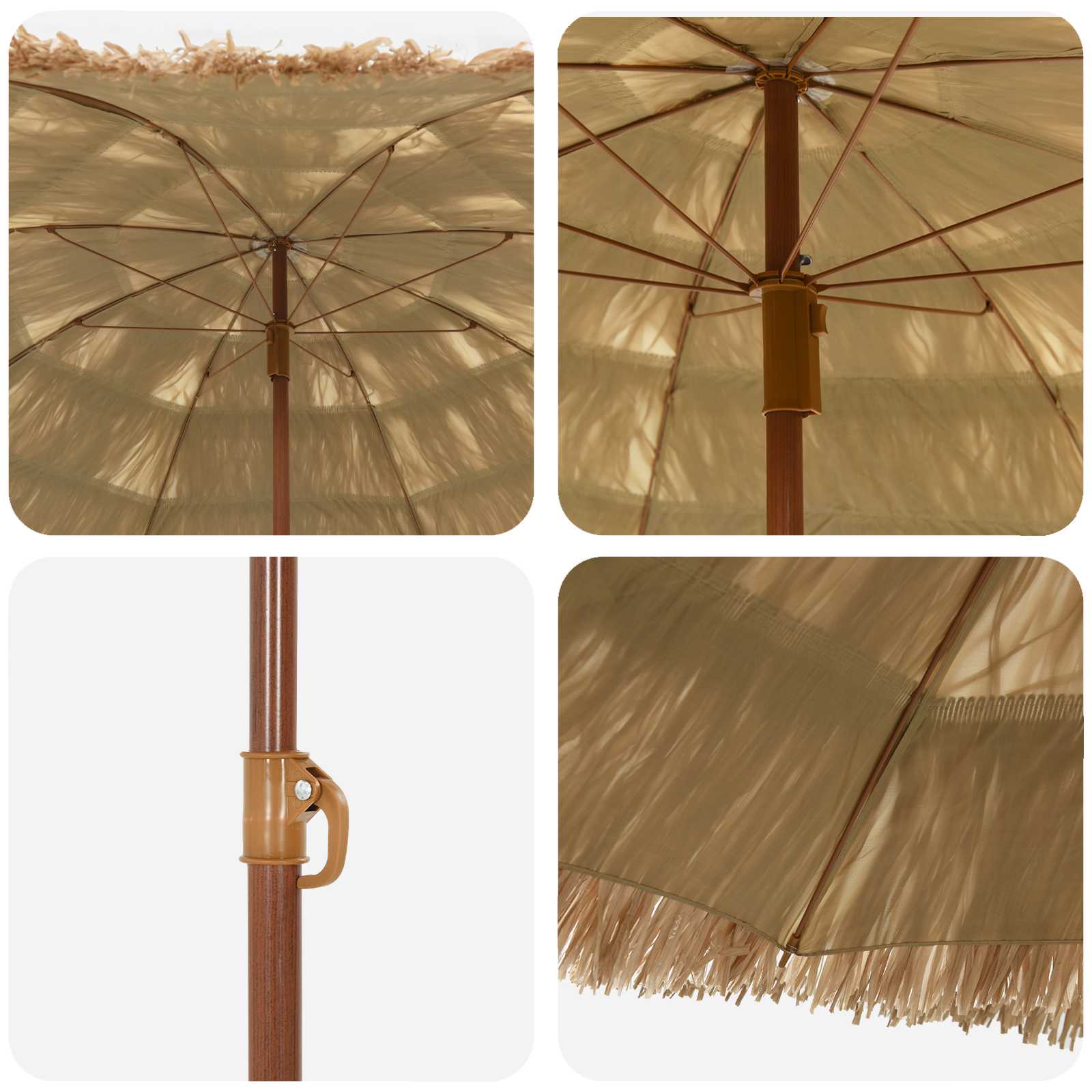 Strandparasol Naturel 255 x 255 x 255 cm Polyester en staal is nu te koop bij PeponiXL, paradijselijk wonen!
