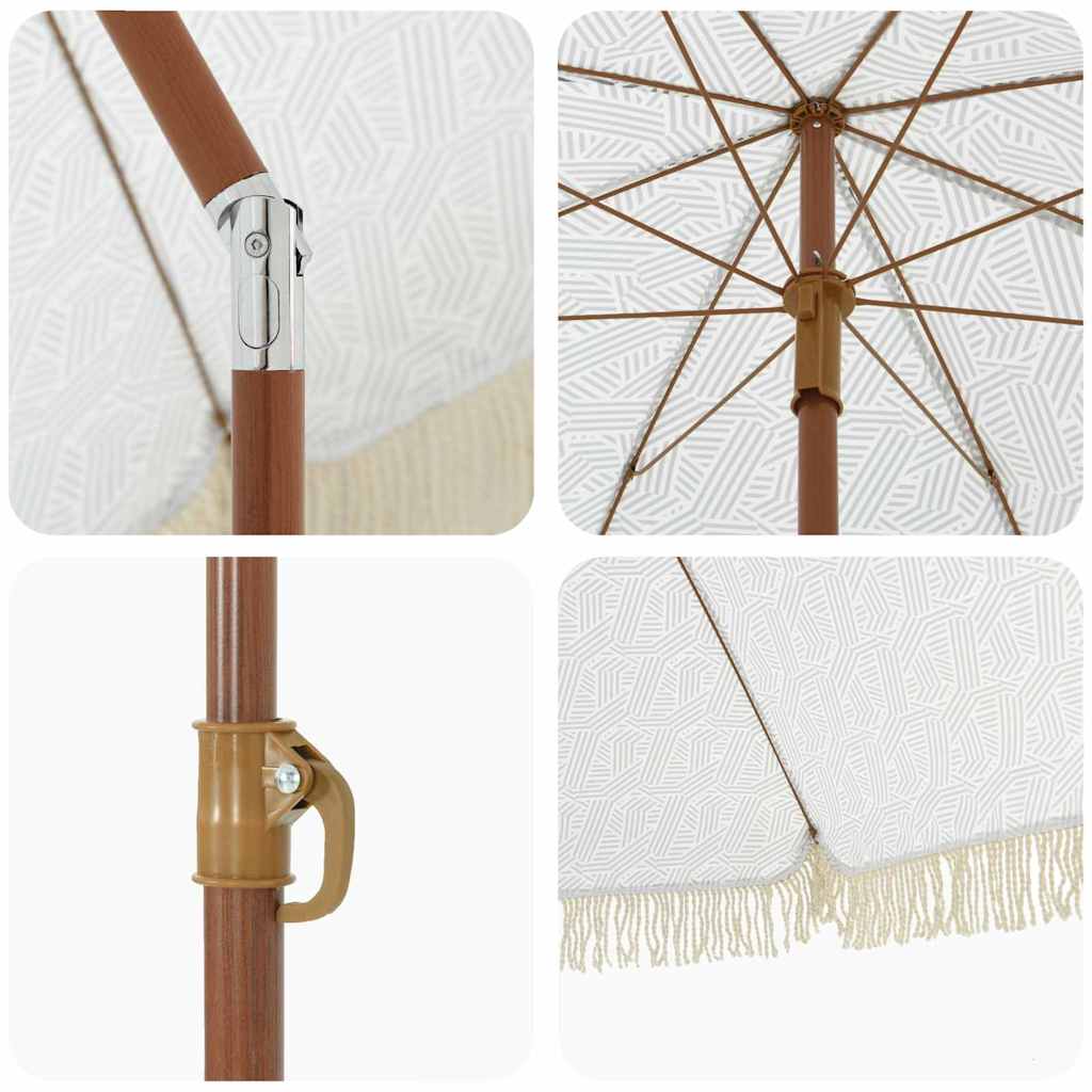 Strandparasol Grijs en Wit 160 x 160 x 196 cm is nu te koop bij PeponiXL, paradijselijk wonen!