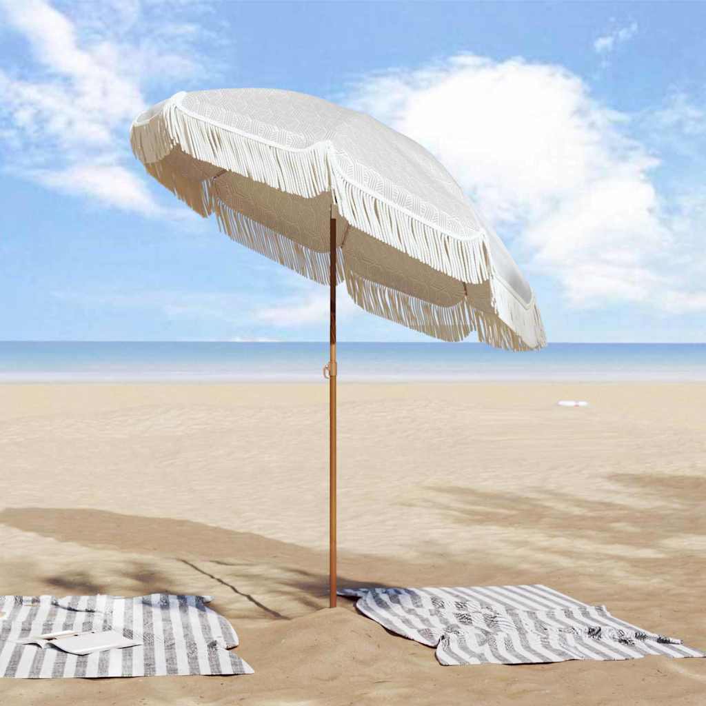 Strandparasol Grijs en Wit 160 x 160 x 196 cm is nu te koop bij PeponiXL, paradijselijk wonen!