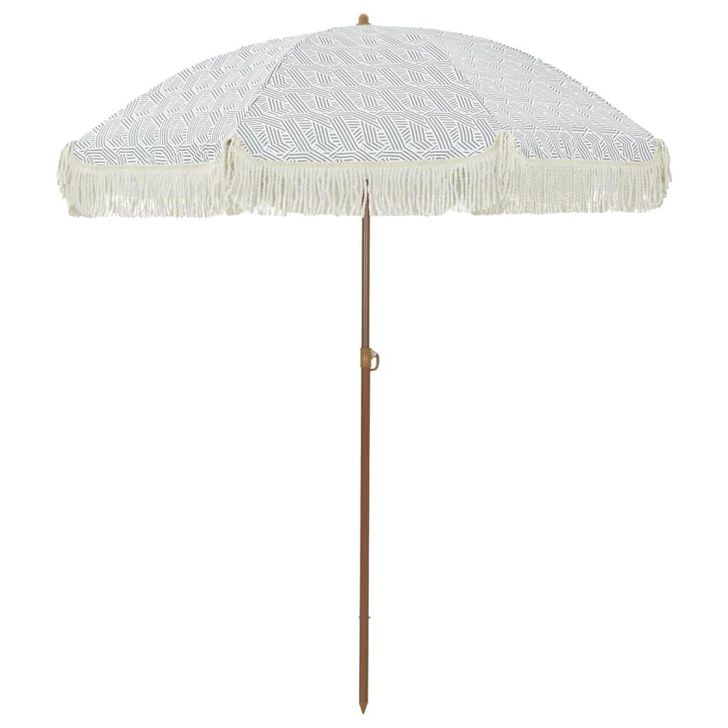 Strandparasol Grijs en Wit 160 x 160 x 196 cm is nu te koop bij PeponiXL, paradijselijk wonen!