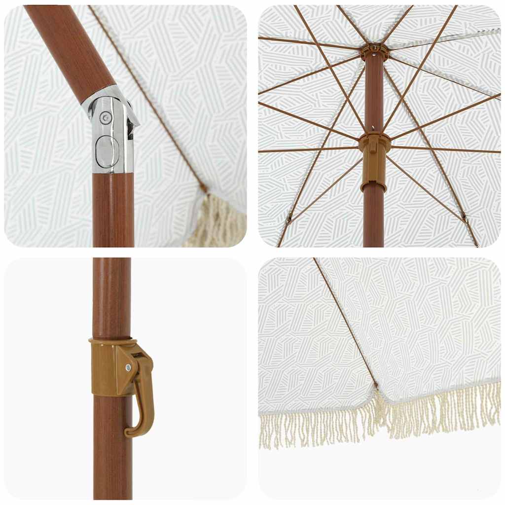 Strandparasol Grijs en Wit 205 x 205 x 210 cm is nu te koop bij PeponiXL, paradijselijk wonen!