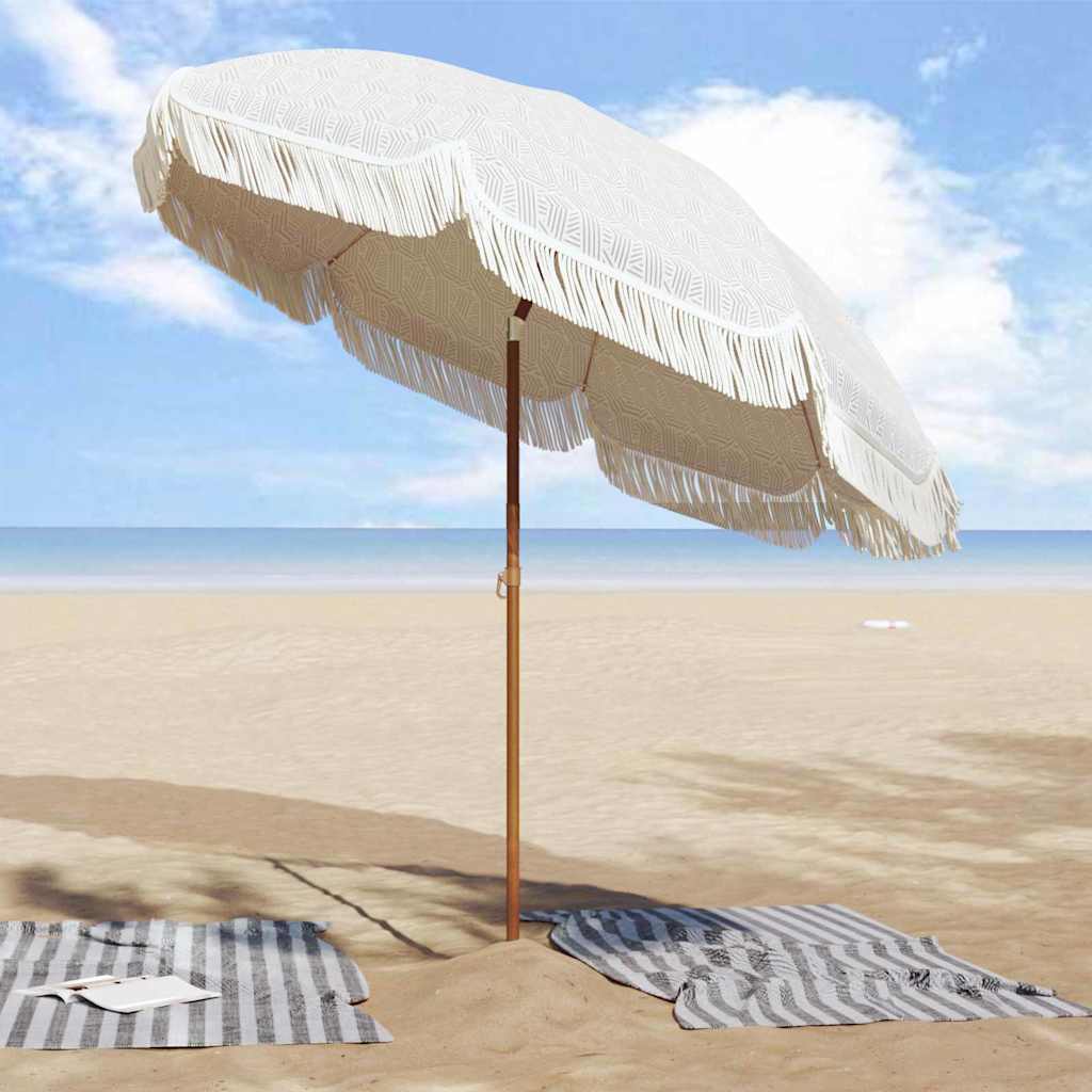 Strandparasol Grijs en Wit 205 x 205 x 210 cm is nu te koop bij PeponiXL, paradijselijk wonen!