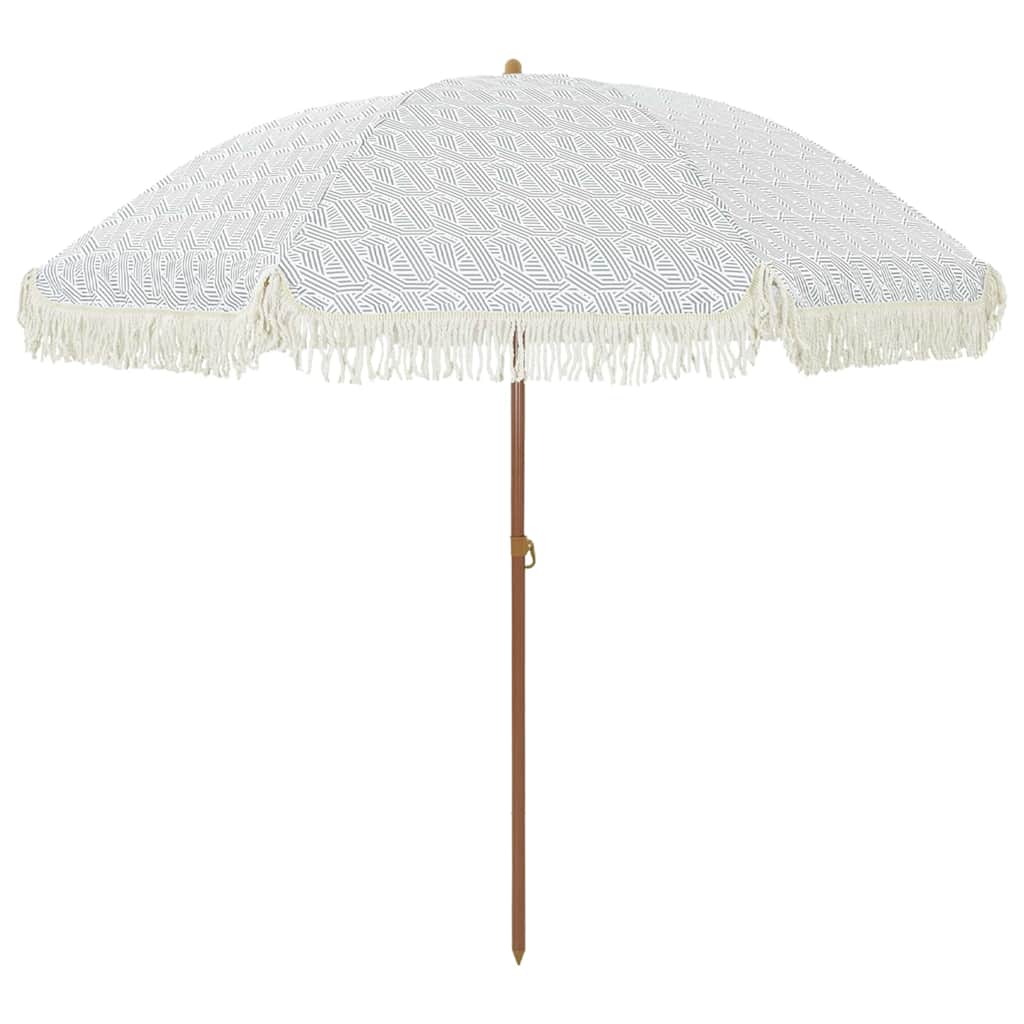 Strandparasol Grijs en Wit 205 x 205 x 210 cm is nu te koop bij PeponiXL, paradijselijk wonen!