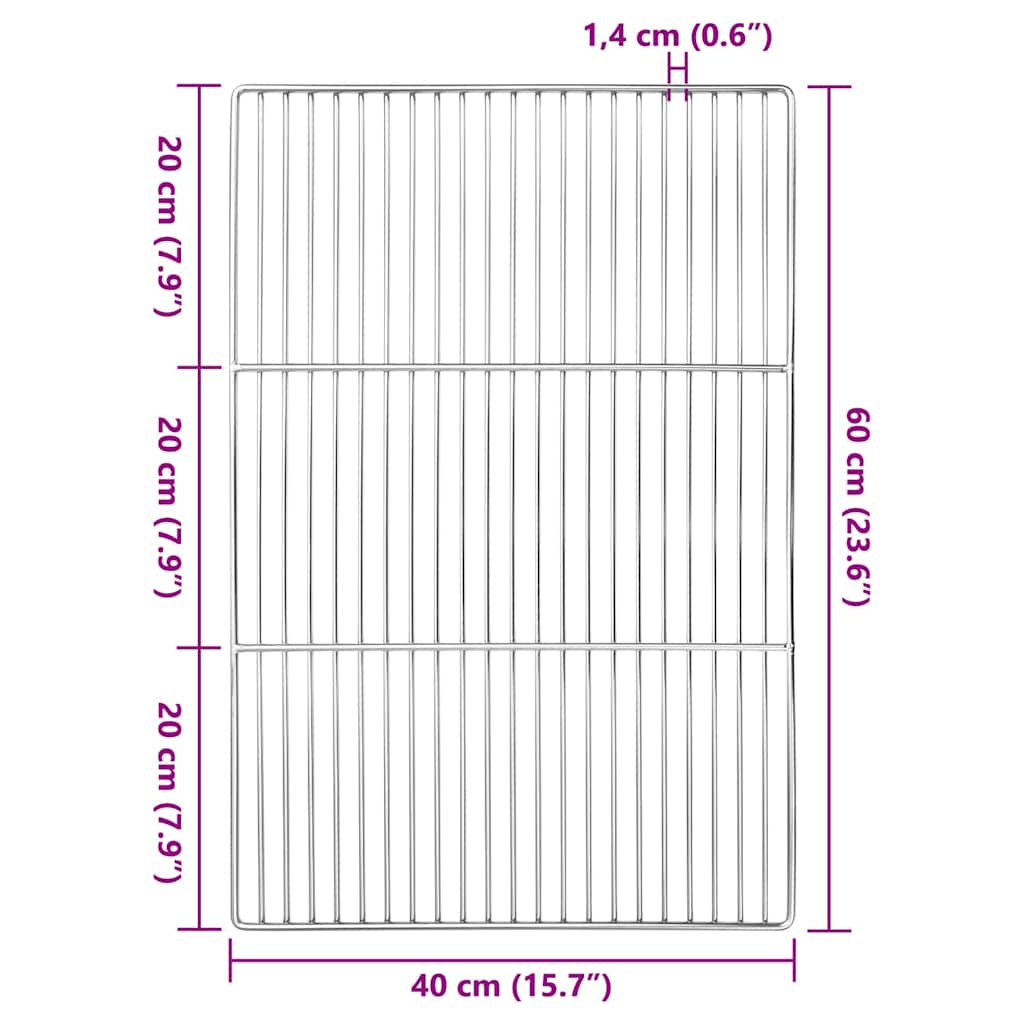 Grillrooster Zilver 60 x 40 cm Roestvrij staal is nu te koop bij PeponiXL, paradijselijk wonen!