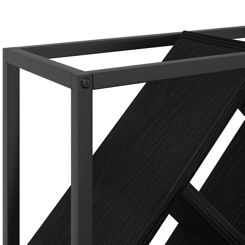 Wijnrek Zwart Eiken 51 x 18 x 52,5 cm Bewerkt hout is nu te koop bij PeponiXL, paradijselijk wonen!