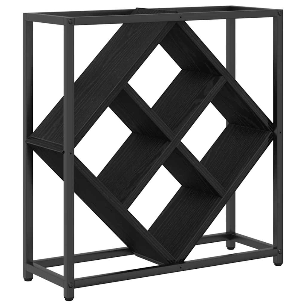 Wijnrek Zwart Eiken 51 x 18 x 52,5 cm Bewerkt hout is nu te koop bij PeponiXL, paradijselijk wonen!