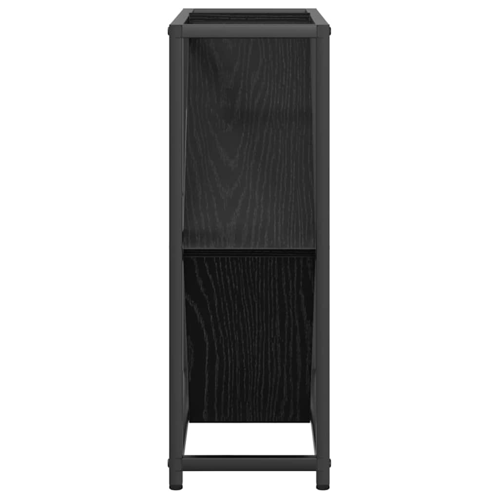 Wijnrek Zwart Eiken 51 x 18 x 52,5 cm Bewerkt hout is nu te koop bij PeponiXL, paradijselijk wonen!