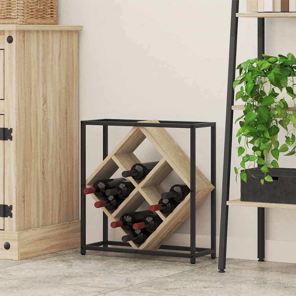 Wijnrek Sonoma Eiken 51 x 18 x 52,5 cm Bewerkt hout is nu te koop bij PeponiXL, paradijselijk wonen!
