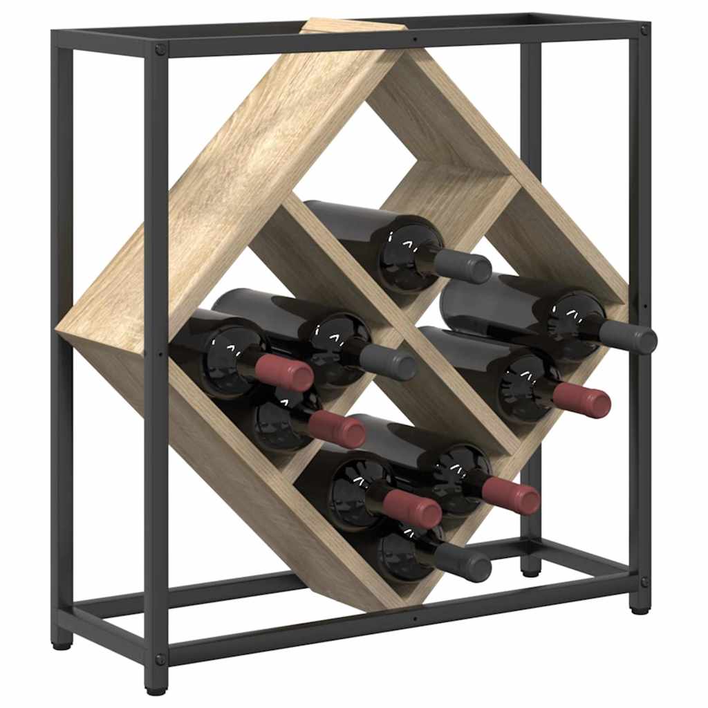 Wijnrek Sonoma Eiken 51 x 18 x 52,5 cm Bewerkt hout is nu te koop bij PeponiXL, paradijselijk wonen!